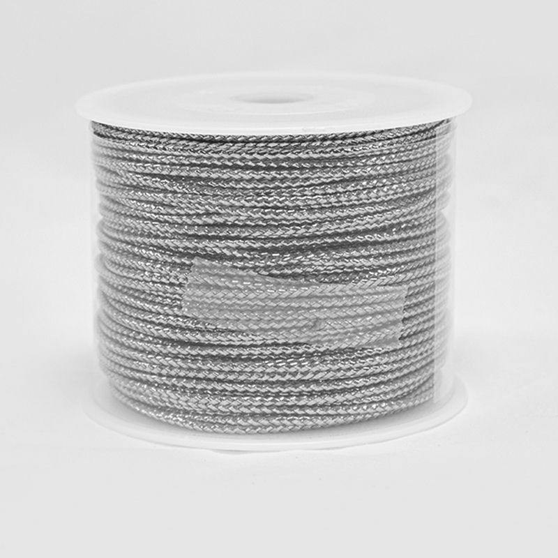 Cordão Etiqueta Met. String -  50mt - Prata